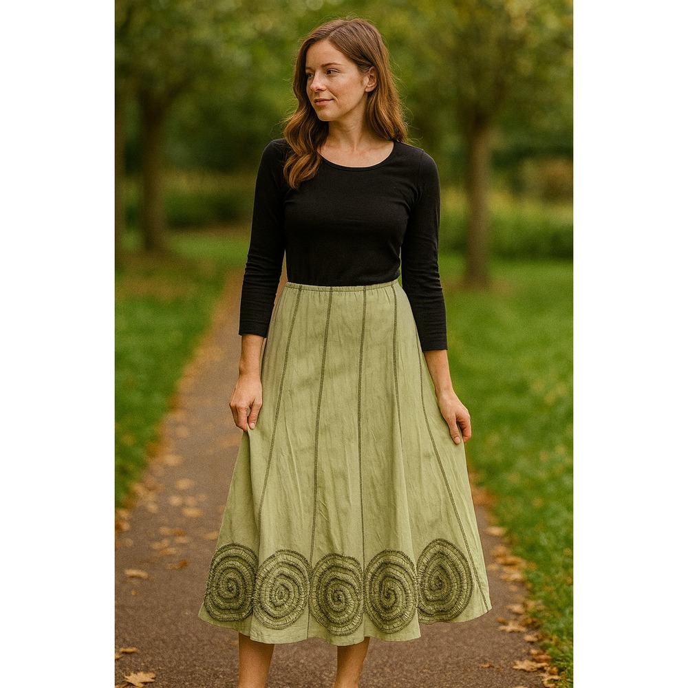Bamboo‎ Traders Women's L Boho Hippie Maxi Skirt • Cottagecore Festival Style